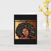 メンタルヘルスセラピストアフロ女性黒史M カード (黄色い花)