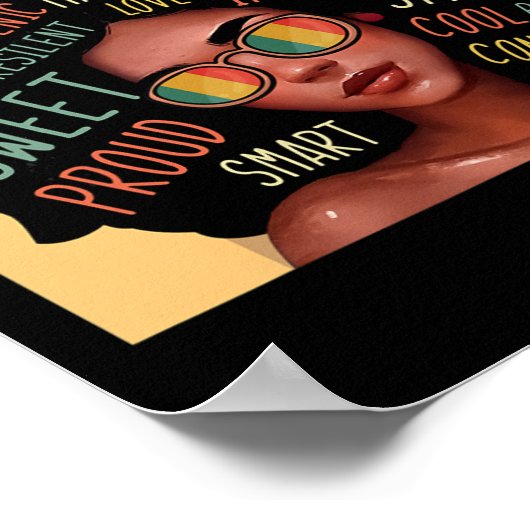 メンタルヘルスセラピストアフロ女性黒史M ポスター (角)