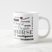 メンタルヘルスナース – 属性+赤いハート ジャンボコーヒーマグカップ (右)