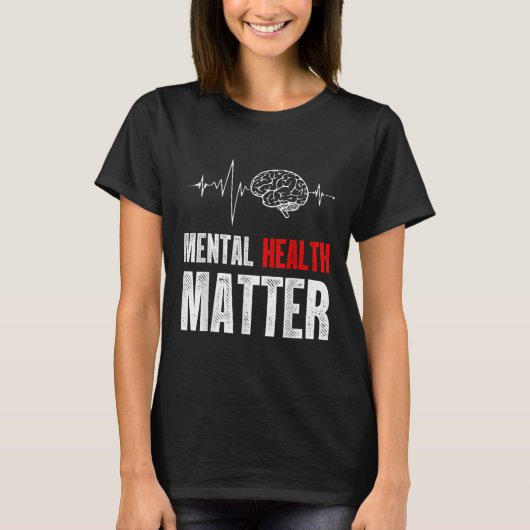 メンタルヘルスヒト脳障害認識度 Tシャツ (正面)