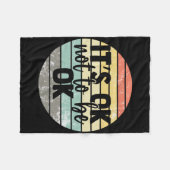 メンタルヘルスヴィンテージが待ち構えてないでいいよ フリースブランケット (正面(横))