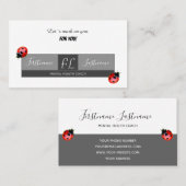 メンタルヘルス前向きコーチレディバグ勇気付けられる 名刺 (正面/裏面)