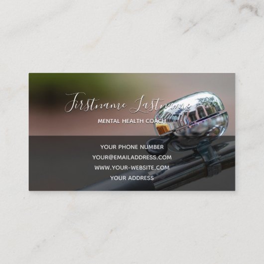 メンタルヘルス前向きコーチ自転車勇気付けられる 名刺 (裏面)