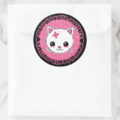 メンタルヘルス問題かわいい猫 ラウンドシール (バッグ)