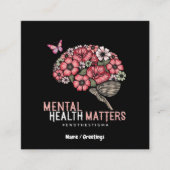 メンタルヘルス問題はスティグマを終了し、認識度を上げる スクエア名刺 (正面)