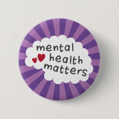メンタルヘルス問題ピンバックバッジ 缶バッジ (正面)
