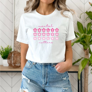 メンタルヘルス問題フラワーバービーコレピンク Tシャツ