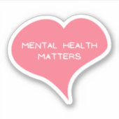 メンタルヘルス問題ラブハートビニールシール シール (正面)