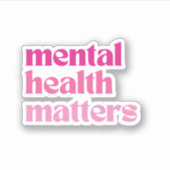 メンタルヘルス問題レトロ引用文バービーコーレピンク シール (正面)