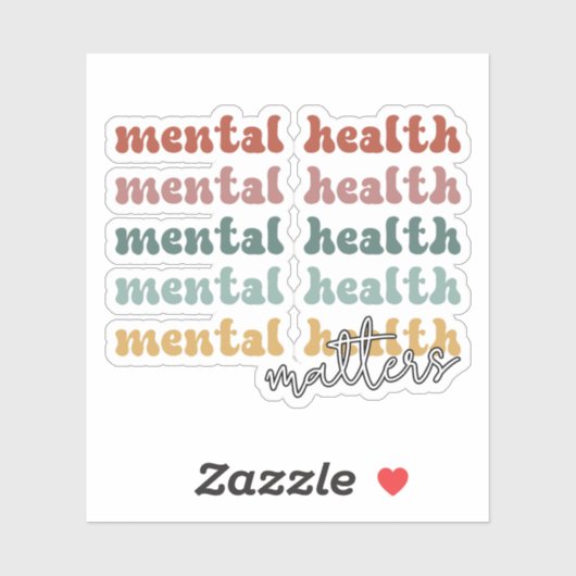 メンタルヘルス問題レトロ認識度 シール (シート)