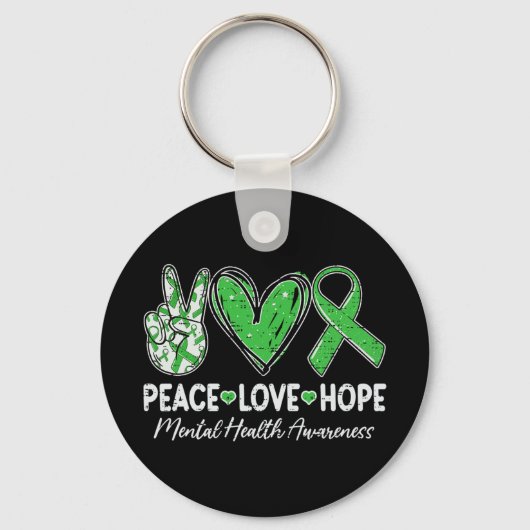 メンタルヘルス問題認識度平和ラブホープ キーホルダー (正面)