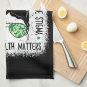 メンタルヘルス問題Messy Bunメンタルヘルス戦争 キッチンタオル (四つ折り)