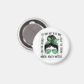 メンタルヘルス問題Messy Bunメンタルヘルス戦争 マグネット (正面/裏面)