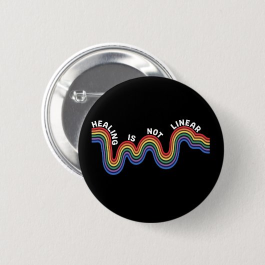 メンタルヘルス啓発 レインボー LGBTQ 缶バッジ (正面&裏面)