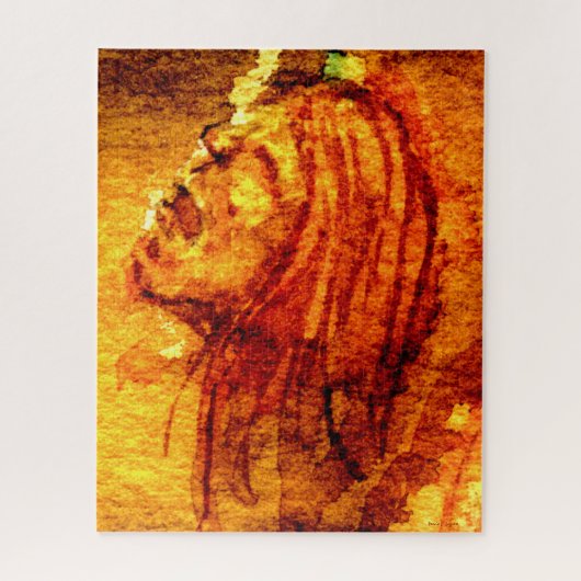 メンタルヘルス悲しみ水絵を描色 ジグソーパズル (縦)