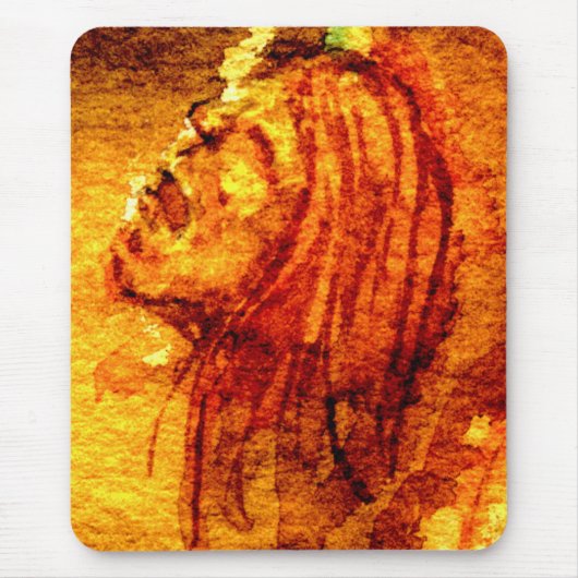 メンタルヘルス悲しみ水絵を描色 マウスパッド (正面)