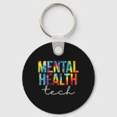 メンタルヘルス技術評価の日絞り染め女性 キーホルダー (正面)