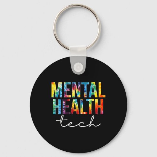 メンタルヘルス技術評価の日絞り染め女性 キーホルダー (正面)
