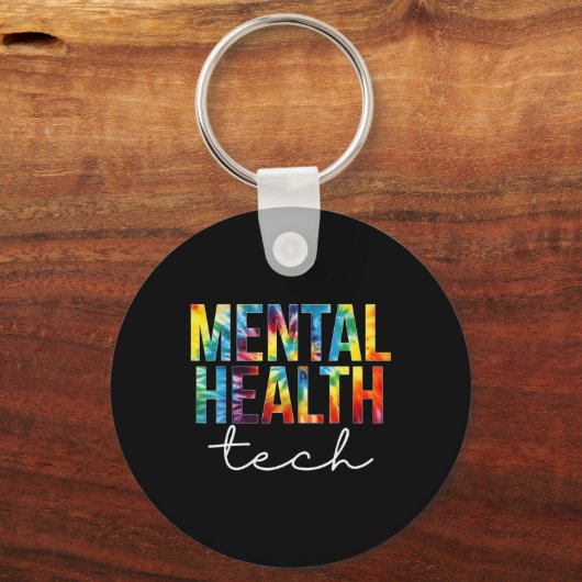 メンタルヘルス技術評価の日絞り染め女性 キーホルダー (裏面)