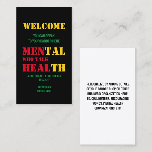 メンタルヘルス理容師 名刺 (正面/裏面)