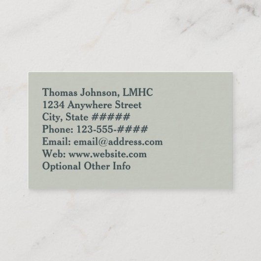 メンタルヘルス相談員パインターリーマウンテンサン 名刺 (裏面)