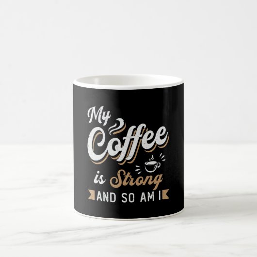 メンタルヘルス私のコーヒーは強い認識度ギフト コーヒーマグカップ (中央)