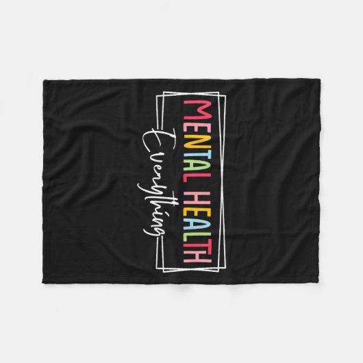 メンタルヘルス第一 自殺 うつ病 A フリースブランケット (正面(横))