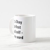 メンタルヘルス自分で休んでもいい気に前向き コーヒーマグカップ (正面左)