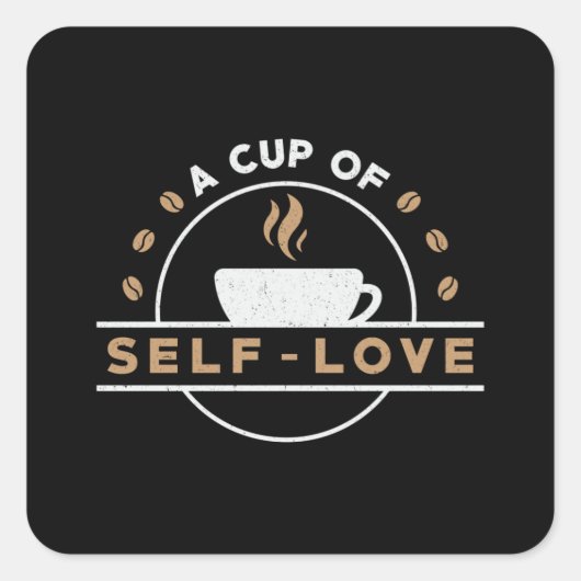 メンタルヘルス自己愛のカップ気に認識度 スクエアシール (正面)