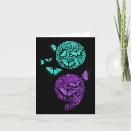 メンタルヘルス自殺認識度セミコロンバーター カード (正面)