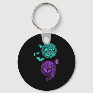 メンタルヘルス自殺認識度セミコロンバーター キーホルダー