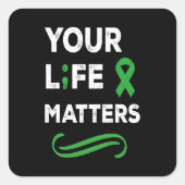 メンタルヘルス認識度あなたの人生が重要 スクエアシール (正面)