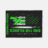 メンタルヘルス認識度は優しいひまわりリボンS フリースブランケット (正面(横))