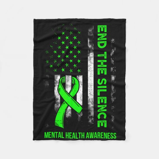 メンタルヘルス認識度は優しいひまわりリボンS フリースブランケット (正面)