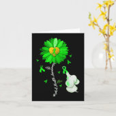 メンタルヘルス認識度ひまわりグリーンリボンエール カード (黄色い花)