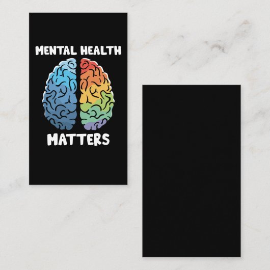 メンタルヘルス認識度カラフル脳かわいい 名刺 (正面/裏面)