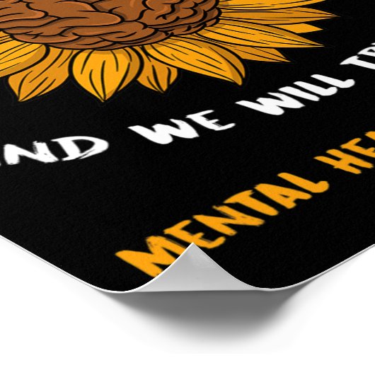 メンタルヘルス認識度ギフトうつヒマワリ ポスター (角)