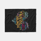 メンタルヘルス認識度ギフトうつ病 フリースブランケット (正面(横))