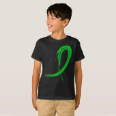 メンタルヘルス認識度グリーングラフティリボン Tシャツ (正面フル)