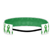 メンタルヘルス認識度グリーンリボン アスレチックヘッドバンド (裏面)