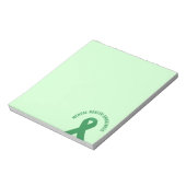 メンタルヘルス認識度グリーンリボン ノートパッド (回転)