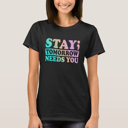 メンタルヘルス認識度サポートの明日のニーズ Tシャツ (正面)