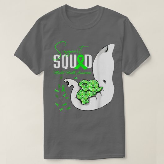 メンタルヘルス認識度サポート分隊ゾウ404 Tシャツ (デザイン正面)