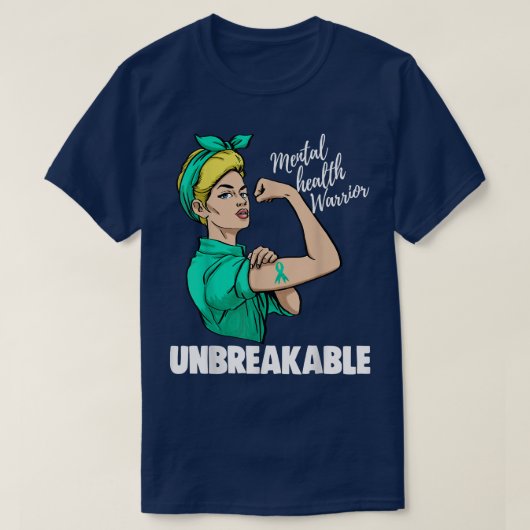 メンタルヘルス認識度シャツグリーンリボンティーズU Tシャツ (デザイン正面)