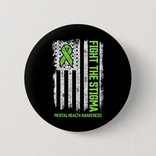 メンタルヘルス認識度スティグマと戦うメンタルH 缶バッジ (正面)
