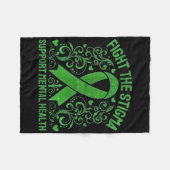 メンタルヘルス認識度スティグマ精神Suと戦う フリースブランケット (正面(横))