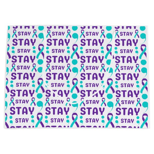 メンタルヘルス認識度ステイラッピング ラージペーパーバッグ (正面)