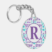 メンタルヘルス認識度ステーパーソナライズされたシ キーホルダー (正面左)