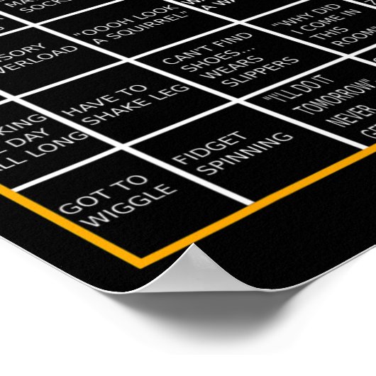 メンタルヘルス認識度デイアドディビンゴおもしろいギフト ポスター (角)