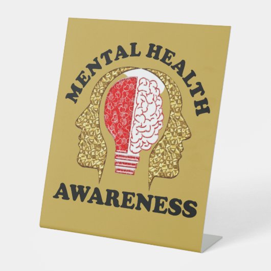 メンタルヘルス認識度デスクサイン 台座サイン (正面)